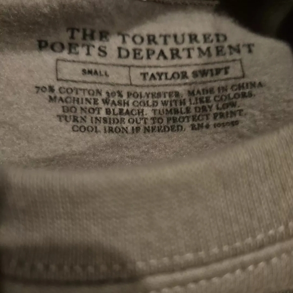 New Taylor Swift ttpd beige crewneck sweatshirt size small - Picture 10 of 12